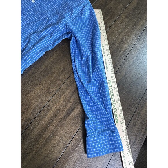 L.L. Bean Button Down Shirt Size S Reg Wrinkle Resistant Blue Check 100% Cotton - Picture 5 of 7